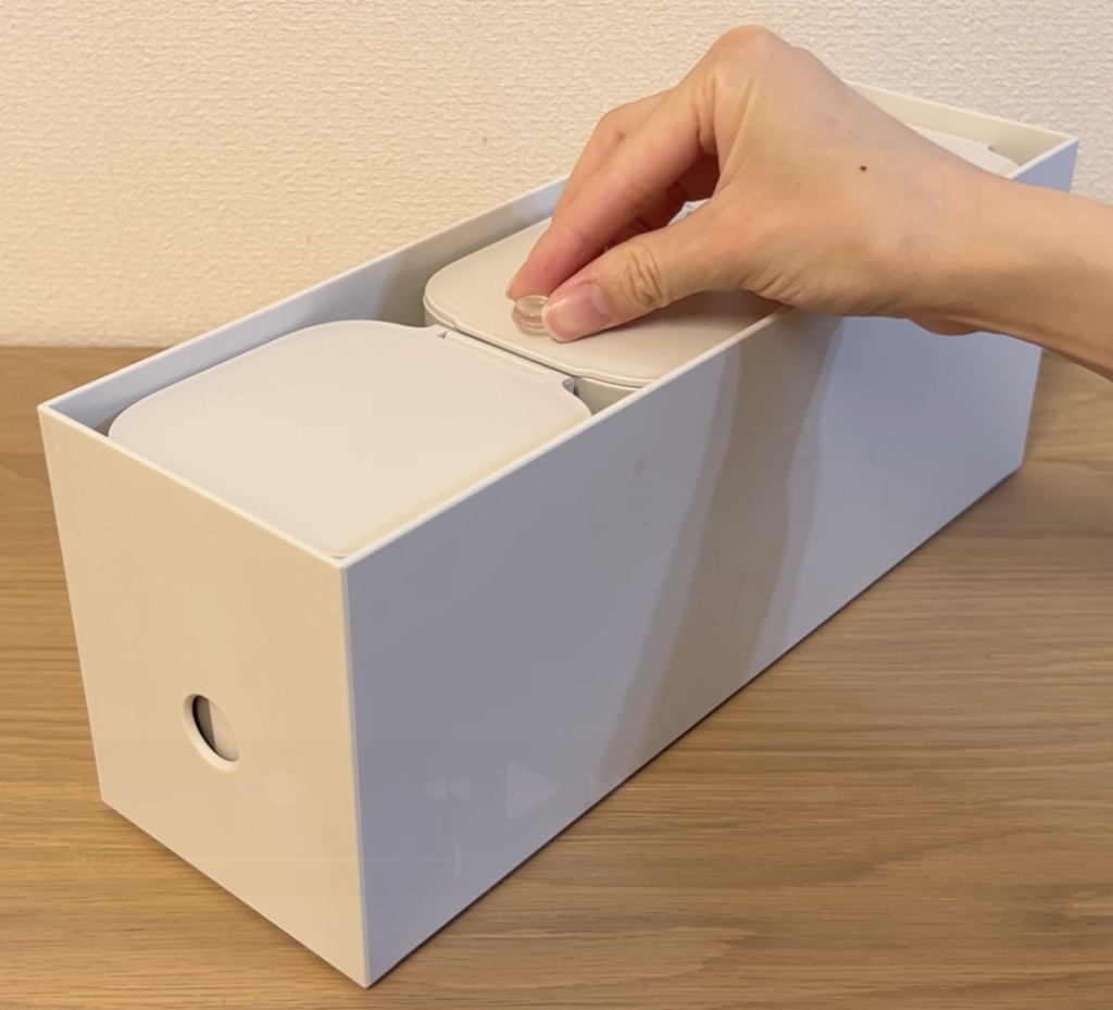 1dpダストボックスのフタにクッションゴムをつけて開けやすくする