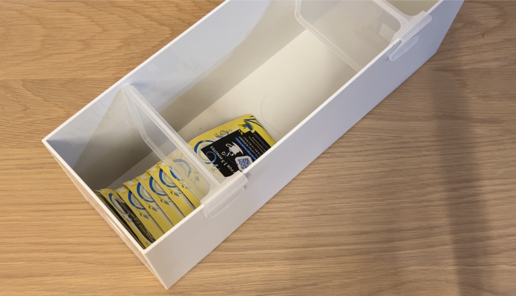 背の低いものを収納した場合