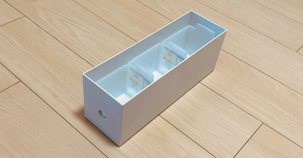 積み重ねできる仕切りケースが3個フィット